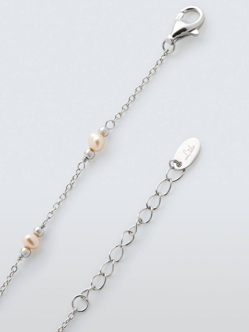 Lido pearl station chain bracelet silver, imported from the UK