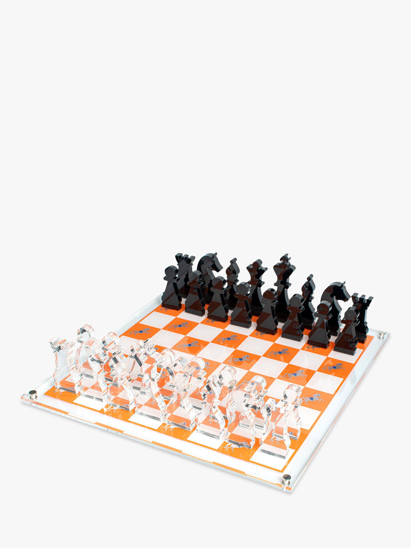 MaisonGames horse chess set acrylic 35.6cm - British product