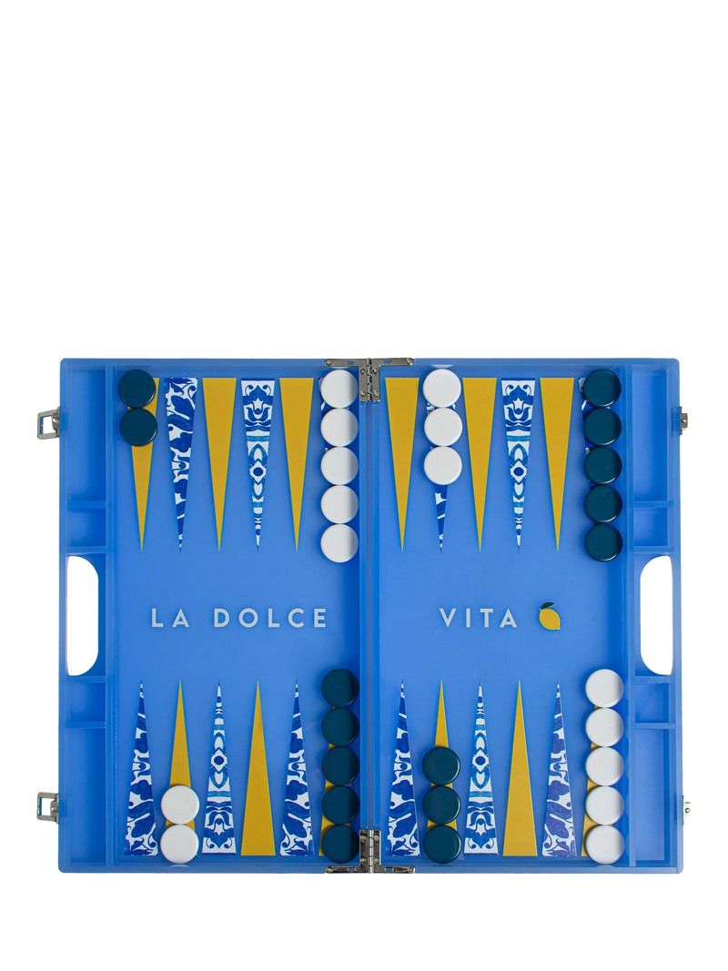 MaisonGames La Dolce Vita backgammon set, imported from the UK