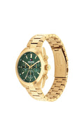 Tommy Hilfiger men's chronograph watch gold bracelet 44mm (British brand)