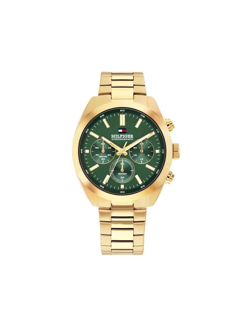 Tommy Hilfiger men's chronograph watch gold bracelet 44mm (British brand)