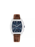 Tommy Hilfiger men's rectangular leather strap watch navy dial, UK version