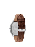 Tommy Hilfiger men's rectangular leather strap watch navy dial, UK version