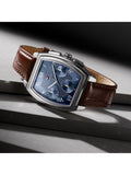 Tommy Hilfiger men's rectangular leather strap watch navy dial, UK version