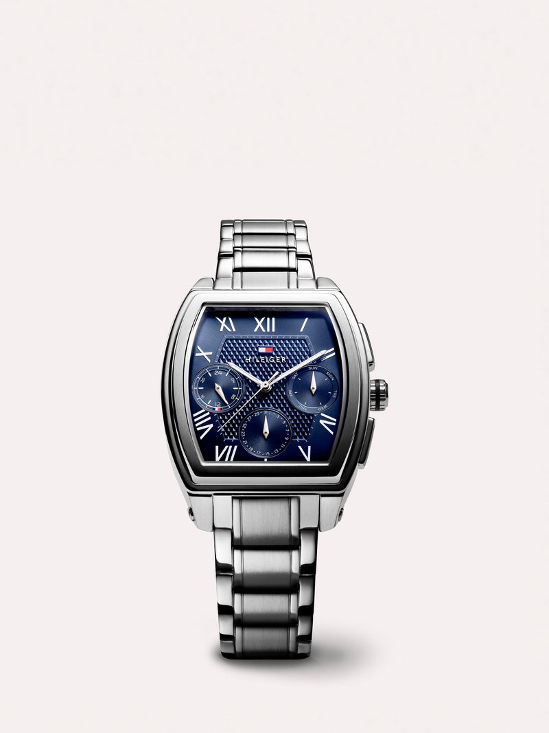 Tommy Hilfiger men's rectangular watch stainless steel navy dial - British product