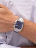 Tommy Hilfiger men's rectangular watch stainless steel navy dial - British product