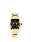 Tommy Hilfiger men's gold rectangular watch with sunray dial, UK version