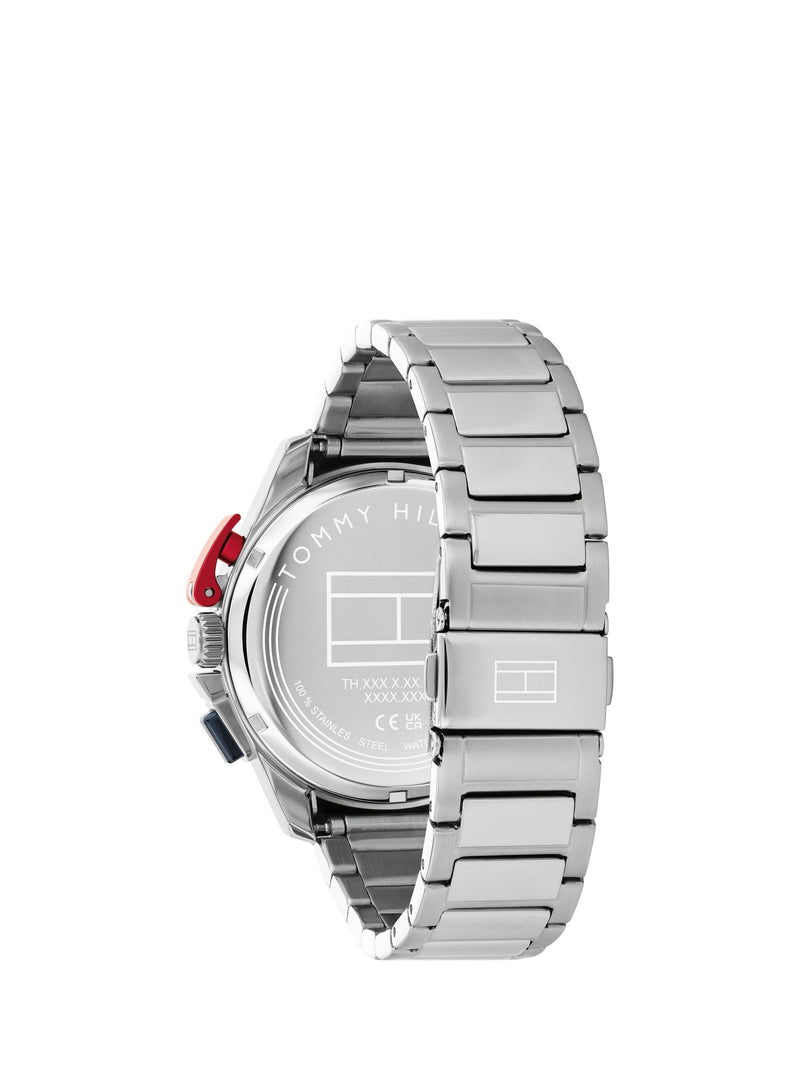 Tommy Hilfiger men's chronograph watch bracelet strap silver 44mm - British product
