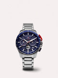 Tommy Hilfiger men's chronograph watch bracelet strap silver 44mm - British product