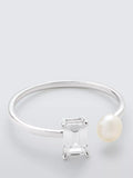 Lido freshwater pearl cubic zirconia ring sterling silver, UK version