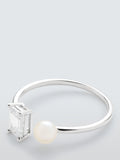 Lido freshwater pearl cubic zirconia ring sterling silver, UK version
