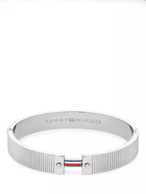 John Lewis Tommy Hilfiger Textured Flag Crystal Bracelet Silver- Buy online at McGrocer