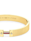 Tommy Hilfiger textured flag crystal bracelet gold, imported from the UK