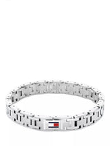 John Lewis Tommy Hilfiger Men's Stainless Steel Flag Bracelet Silver- Buy online at McGrocer