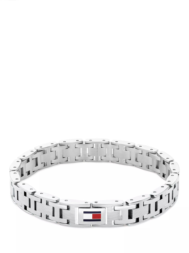 Tommy Hilfiger stainless steel flag bracelet silver, imported from the UK