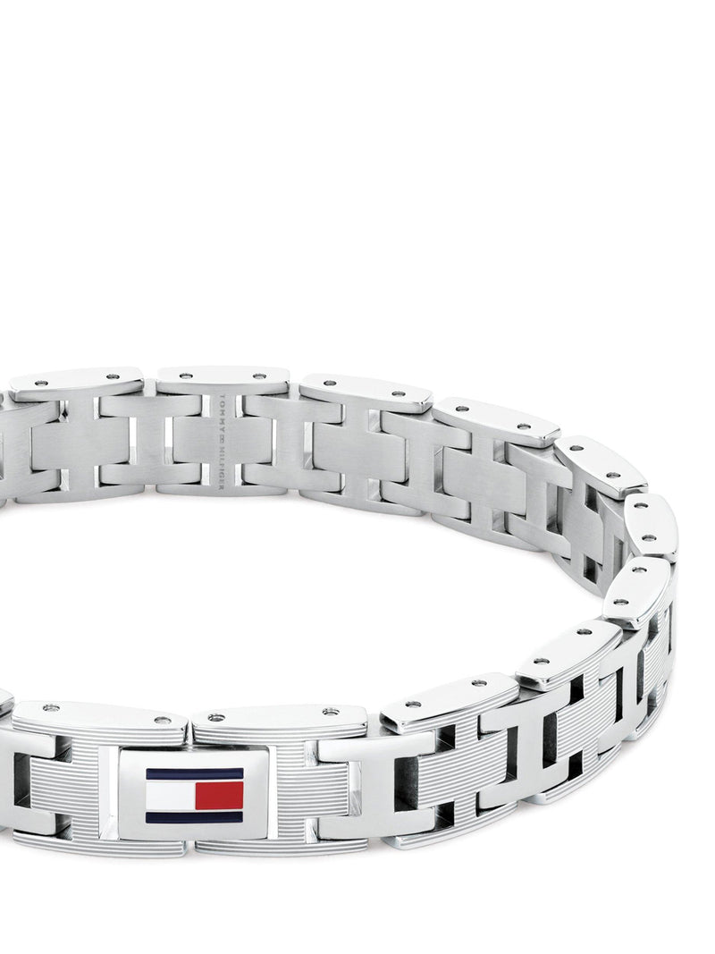 Tommy Hilfiger stainless steel flag bracelet silver, imported from the UK