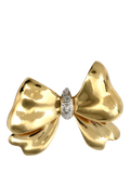 Eclectica vintage bow brooch 18ct gold plated crystal (British brand)