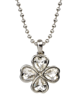 John Lewis Eclectica Pre-Loved Vintage Crystal Clover Pendant Necklace, Silver, 40cm Chain- Buy online at McGrocer
