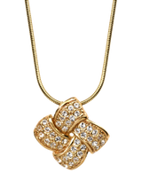 John Lewis Eclectica Pre-Loved Vintage 18ct Gold Plated Crystal Square Pendant Necklace, 44cm- Buy online at McGrocer