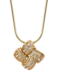 Eclectica pre-loved vintage gold plated crystal square pendant necklace, UK version