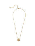 Eclectica pre-loved vintage gold plated crystal square pendant necklace, UK version