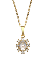 John Lewis Eclectica Pre-Loved Vintage 18ct Gold Plated Crystal Pendant Necklace, Circa 1980s, 40cm + 7cm Extension Chain- Buy online at McGrocer