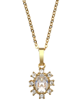 Eclectica pre-loved vintage gold plated crystal pendant necklace - British product