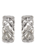 Eclectica quilted demi-hoop clip-on earrings H2xW1cm (British brand)