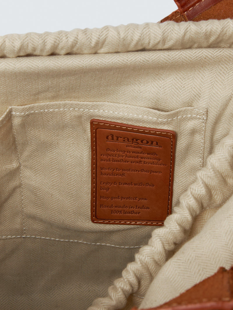 Dragon Diffusion Botteghe woven leather bucket bag tan, UK version