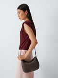Dragon Diffusion Corsina woven leather crossbody bag dark brown (British brand)