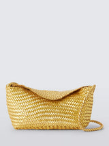 John Lewis Dragon Diffusion Corsina Woven Leather Crossbody Bag, Gold- Buy online at McGrocer