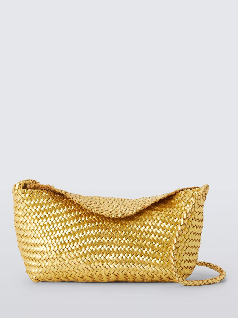 Dragon Diffusion woven leather crossbody bag in gold - British product