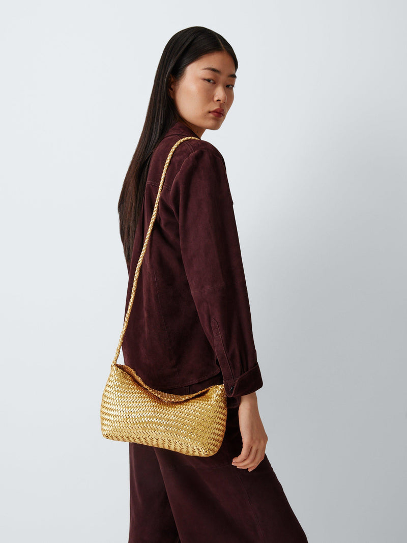 Dragon Diffusion woven leather crossbody bag in gold - British product