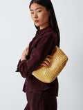 Dragon Diffusion woven leather crossbody bag in gold - British product