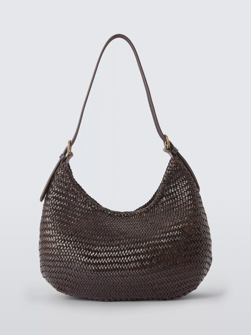 Dragon Diffusion woven leather shoulder bag dark brown - British product