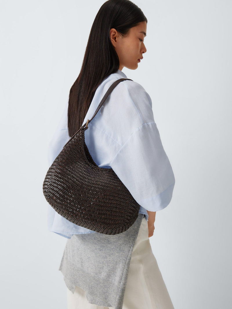 Dragon Diffusion woven leather shoulder bag dark brown - British product