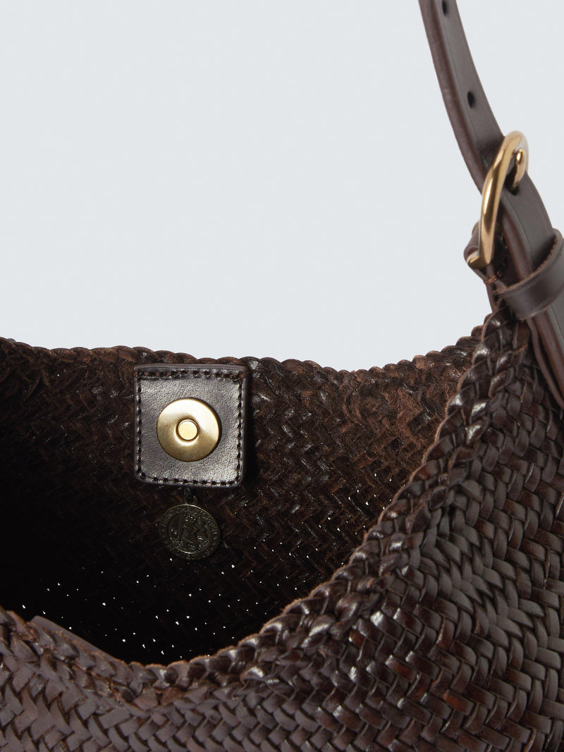Dragon Diffusion woven leather shoulder bag dark brown - British product