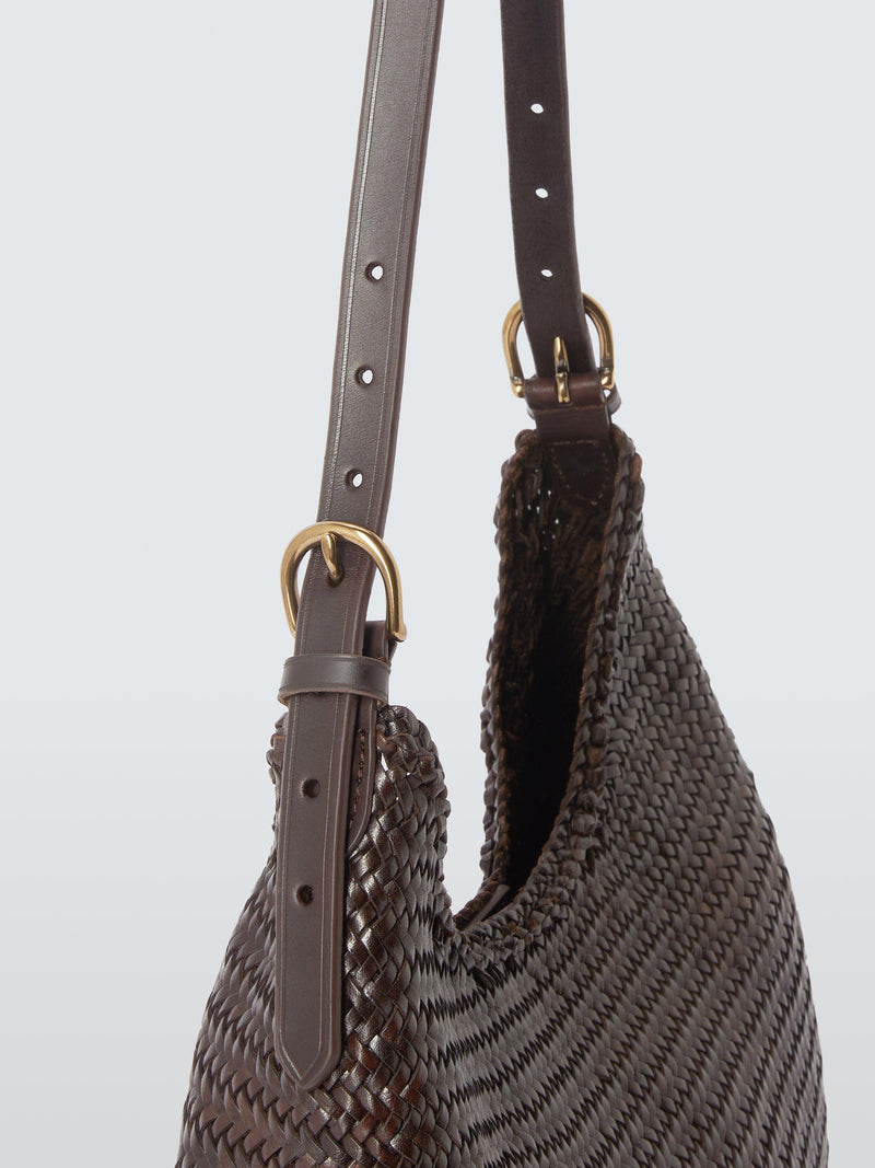 Dragon Diffusion woven leather shoulder bag dark brown - British product