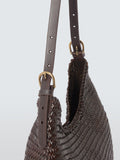 Dragon Diffusion woven leather shoulder bag dark brown - British product