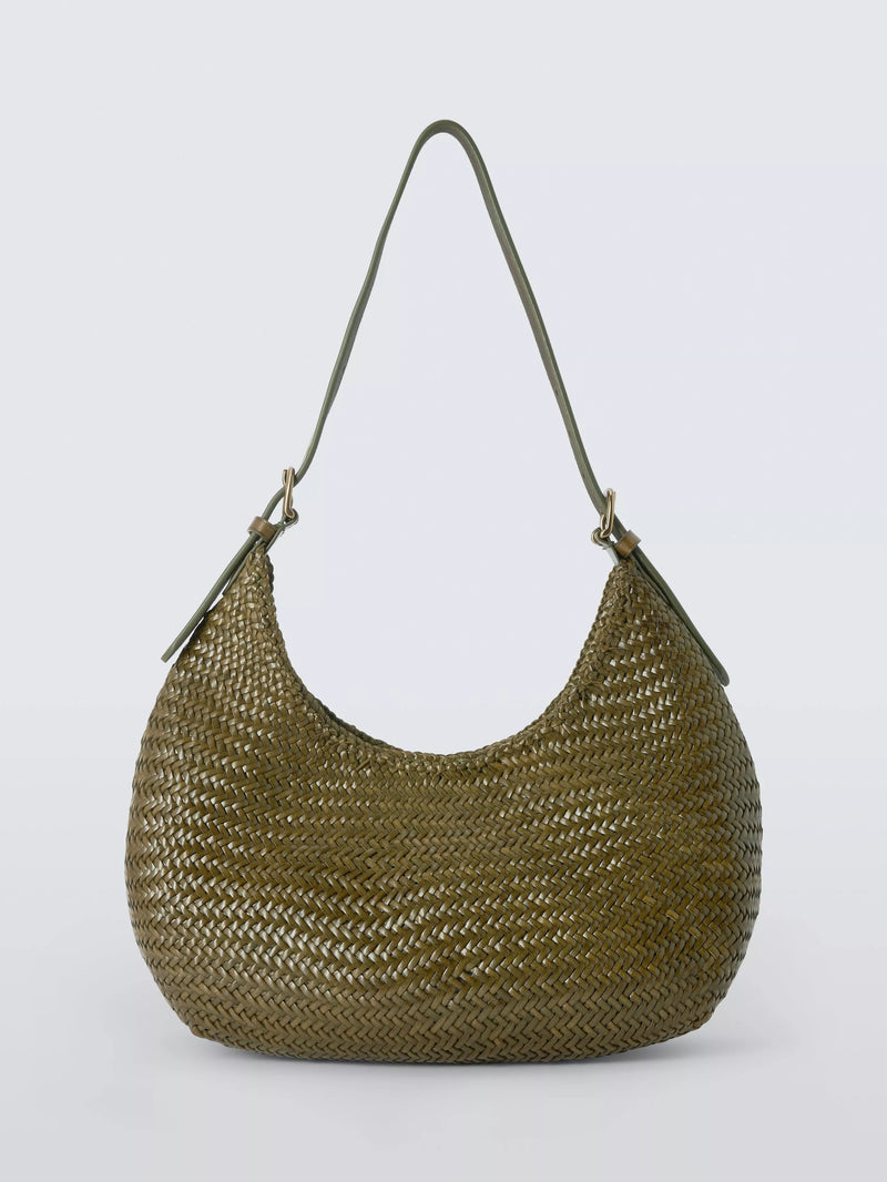 Dragon Diffusion Luna Mezza woven leather shoulder bag, UK version