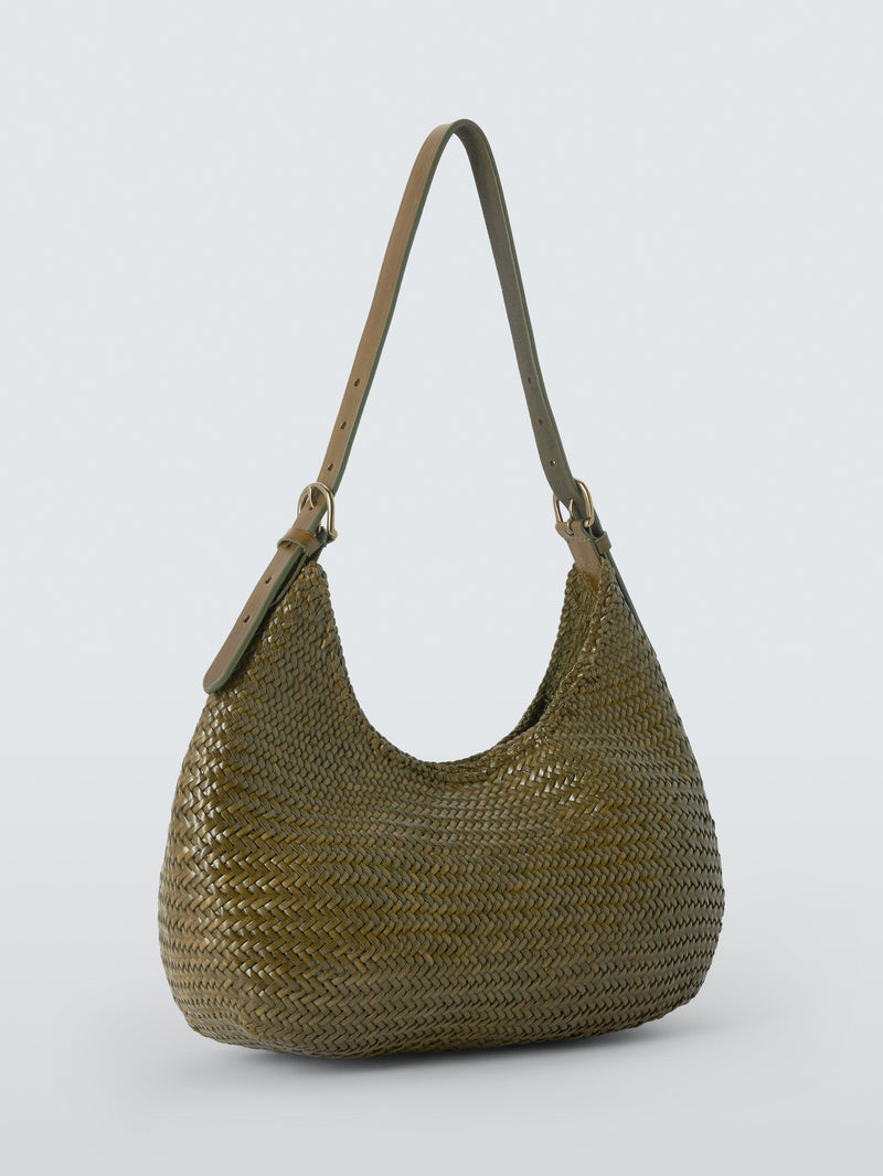 Dragon Diffusion Luna Mezza woven leather shoulder bag, UK version