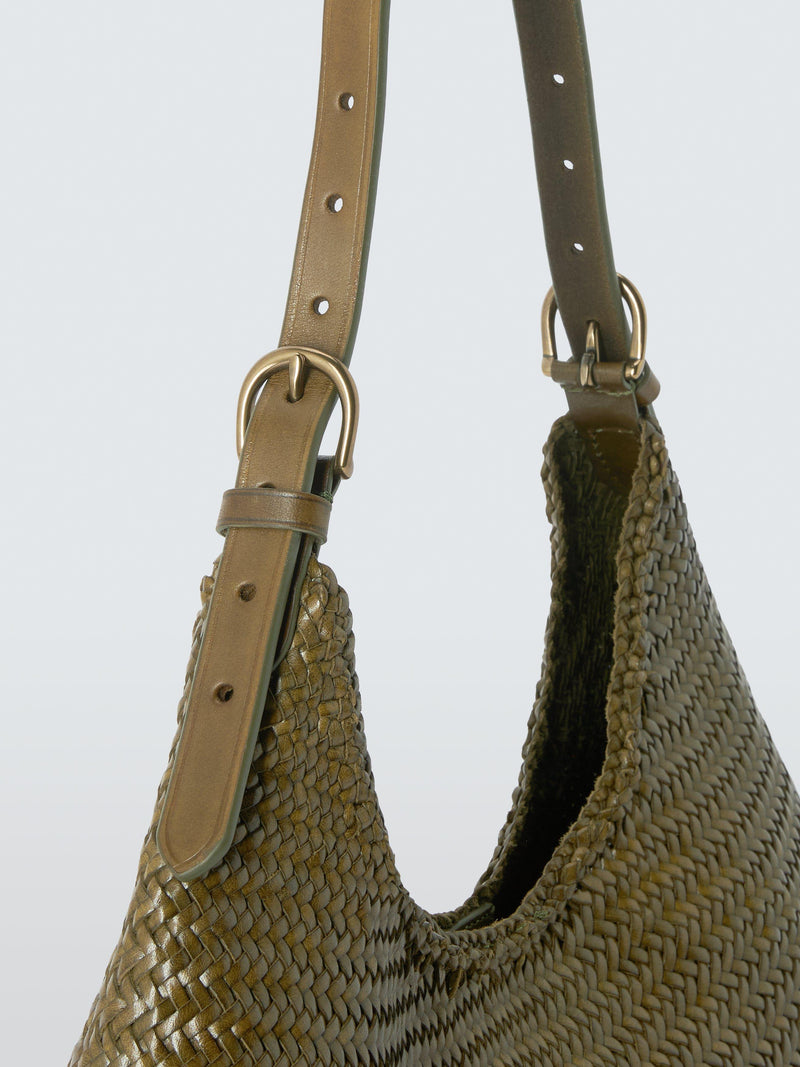 Dragon Diffusion Luna Mezza woven leather shoulder bag, UK version