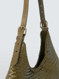 Dragon Diffusion Luna Mezza woven leather shoulder bag, UK version