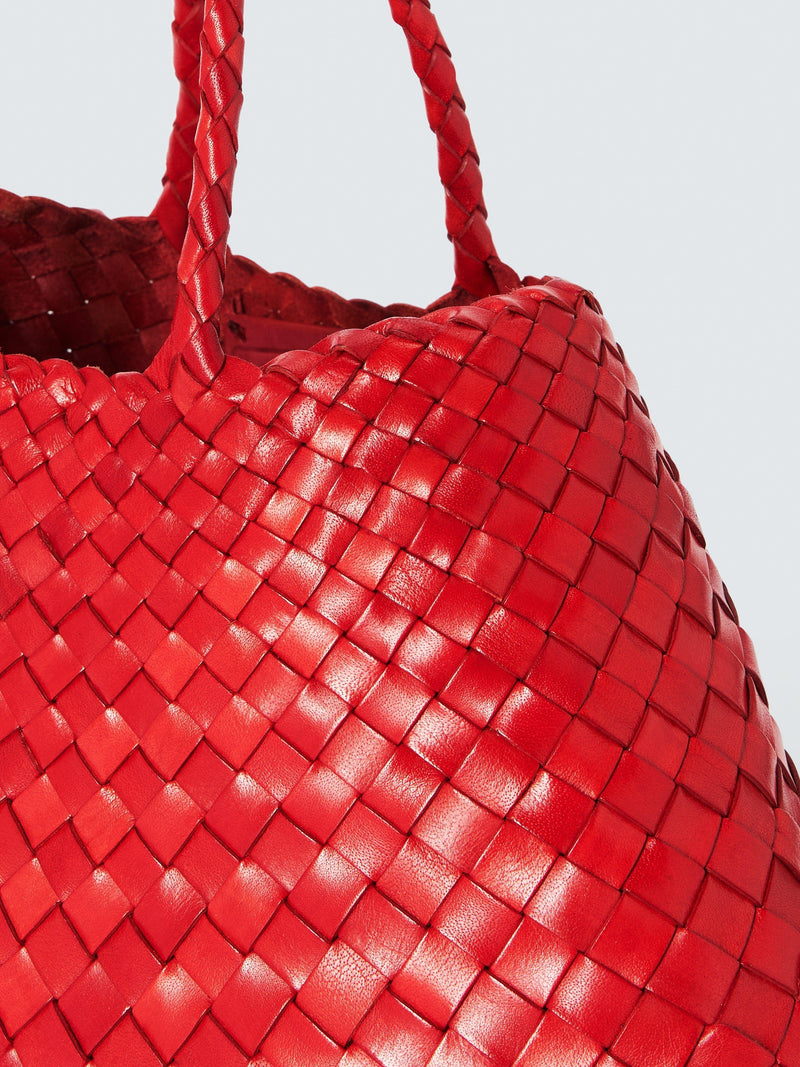 Dragon Diffusion Small Santa Croc woven leather bag red - British product