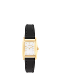 Coach rectangular watch black leather strap gold IP case - UK version