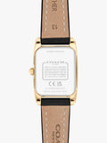 Coach rectangular watch black leather strap gold IP case - UK version