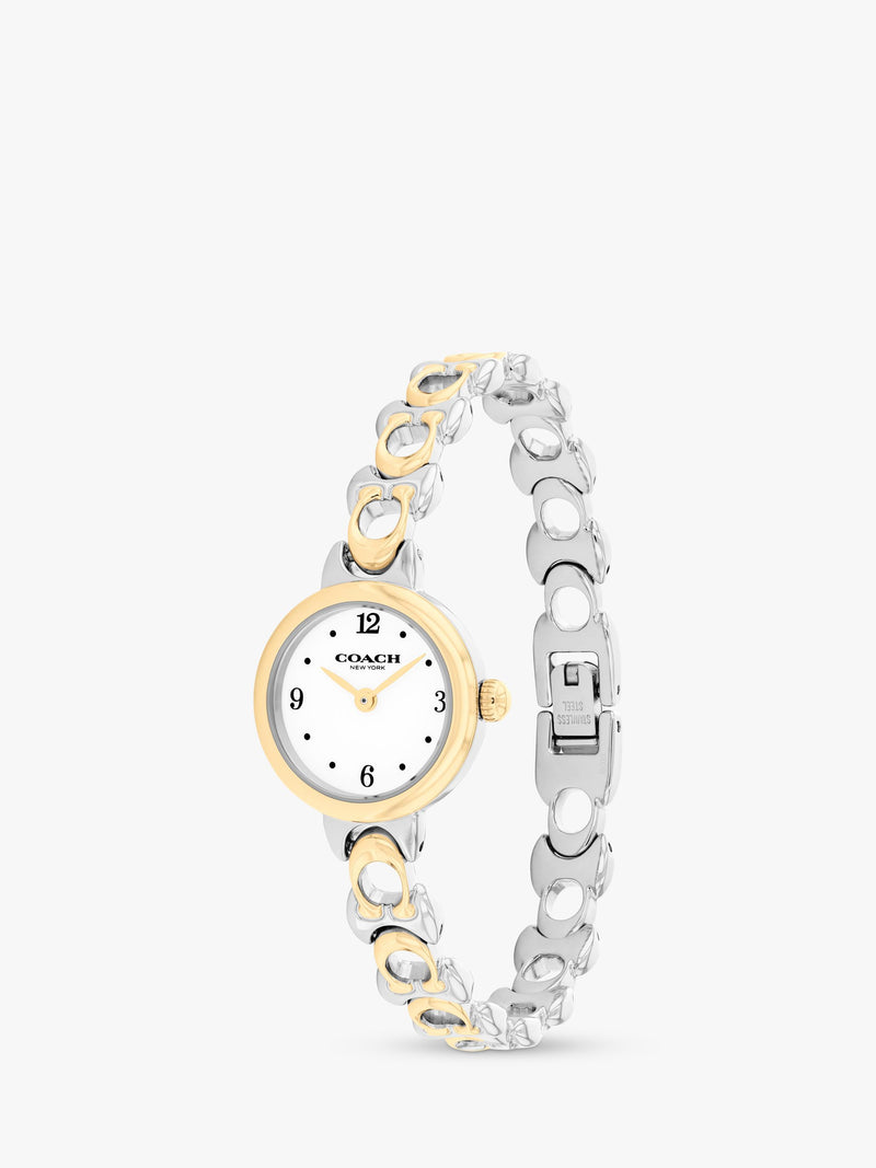 Coach women's round bracelet watch bi-colour (British brand)