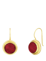 John Lewis Ottoman Hands Noa Ruby Drop Earrings Gold- Buy online at McGrocer