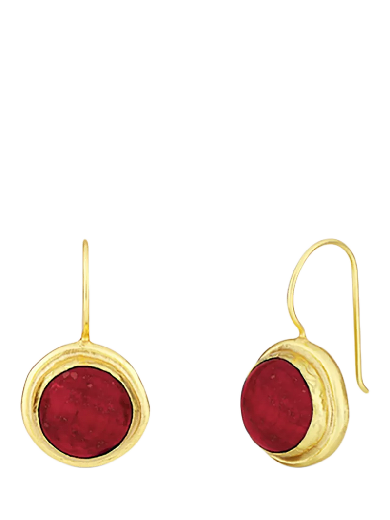 Ottoman Hands Noa Ruby Drop Earrings gold - British product