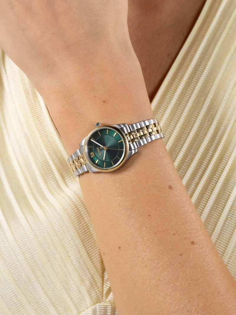 HUGO BOSS women's watch green sunray dial two-tone bracelet 25mm, UK version